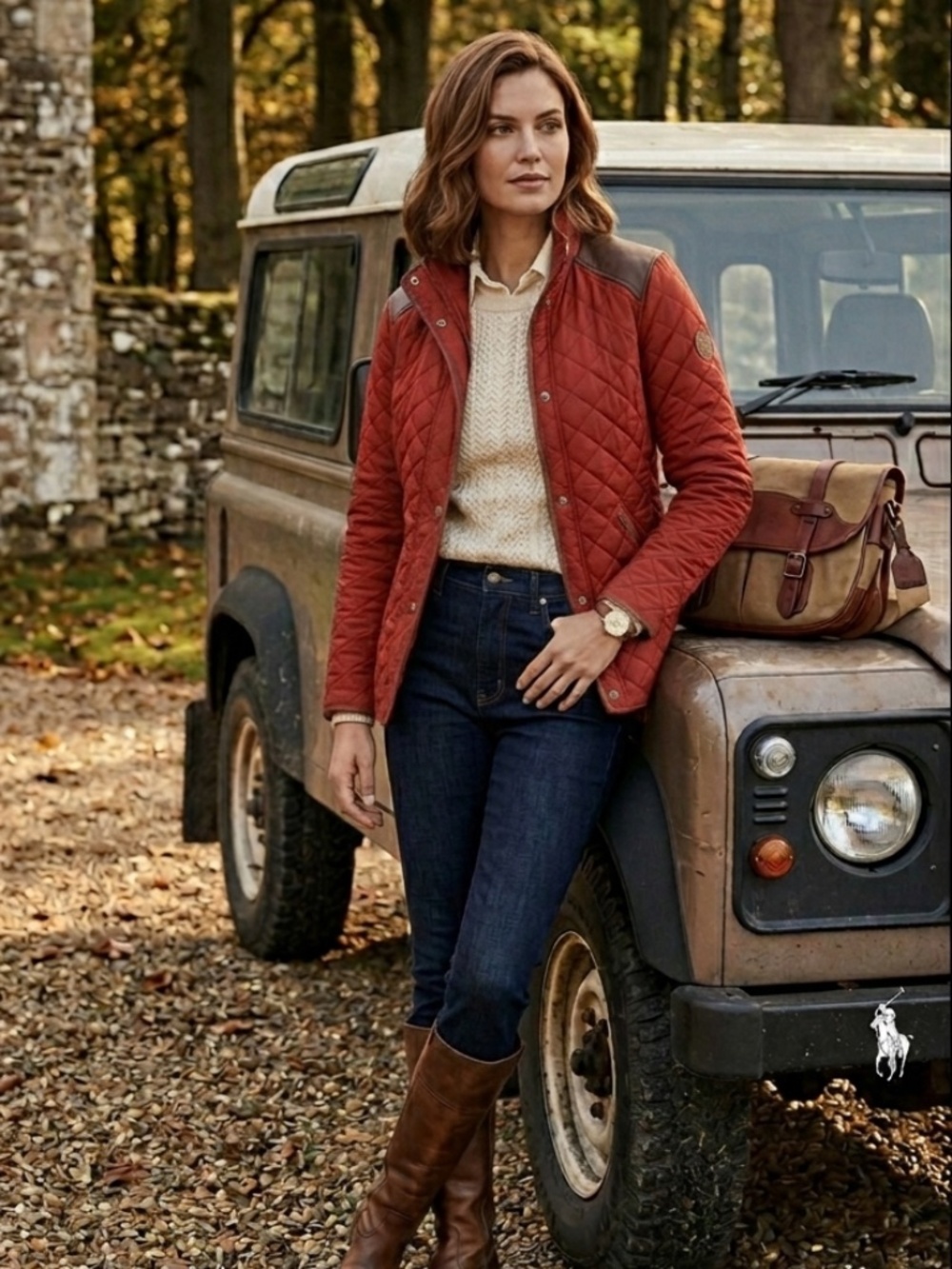 Lauren Ralph Lauren Women's Quilted Jacket with Leather Details
